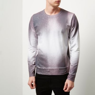 White and red paint splatter faded jumper
